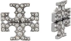 Kira Pave Clip-On Earrings (Worn Tory Silver/Silver) Earring