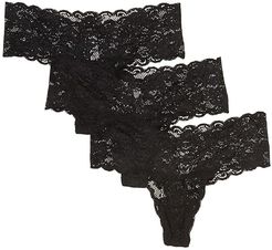 Never Say Never Comfie Cutie Thong 3-Pack (Black/Black/Black) Women's Underwear