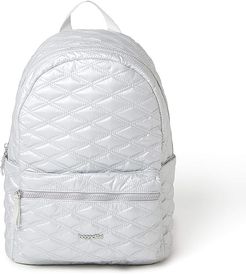 Quilted Backpack (Pewter Metallic) Backpack Bags