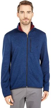 Fleece Zip Sweater (Navy) Men's Sweater