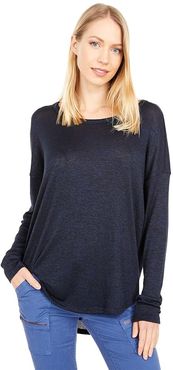 Drop Shoulder Cloud Jersey (Navy) Women's Clothing