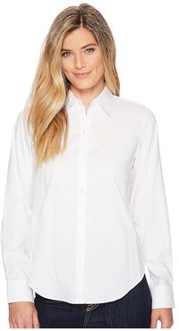 Cotton Poplin Shirt (White) Women's T Shirt