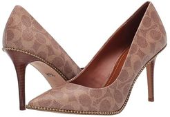 85 mm Waverly Pump with Beadchain (Tan Coated Canvas) Women's Shoes