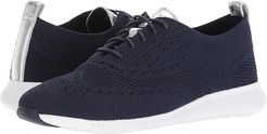 2.Zerogrand Stitchlite Oxford (Marine Blue Knit/Ch Argento Metallic/Optic White) Women's Shoes