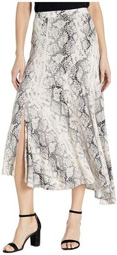 Asymmetrical Skirt w/ Ruffle (Stone) Women's Skirt