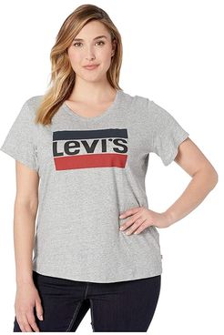 Perfect Tee w/o Pocket (Plus Sportswear Logo Smokestack Heather) Women's T Shirt