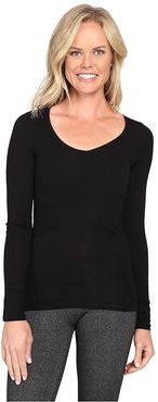 Siren Merino Long Sleeve Sweetheart (Black) Women's Clothing