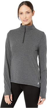 Force Delmont 1/4 Zip Shirt (Black Heather) Women's Clothing