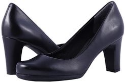 Total Motion 75mm Plain Pump (Black Leather) High Heels