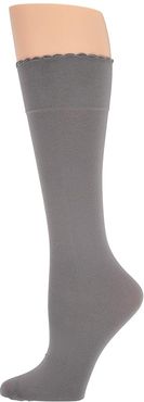 Graduated Compression Opaque Knee High 3-Pair Pack (Steel/Steel/Steel) Women's No Show Socks Shoes