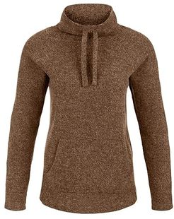 Long Sleeve Raglan Cowl Neck Top (Coffee) Women's Sweater