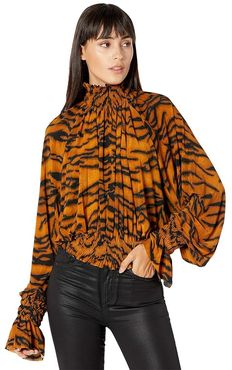 Turtle Peasant Top (Tiger) Women's Clothing