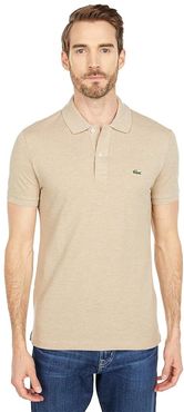 Short Sleeve Slim Fit Pique Polo (Gravel Heather) Men's Short Sleeve Pullover