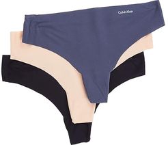Invisibles 3-Pack Thong (Speakeasy/Light Caramel/Black) Women's Underwear