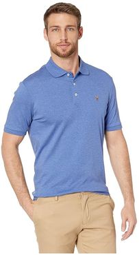 Classic Fit Soft Cotton Polo (Faded Royal Heather) Men's Clothing