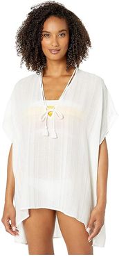 Michelle Short Caftan Cover-Up (White) Women's Swimwear