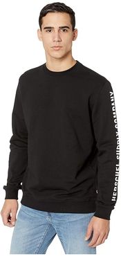 Crew Neck (Sleeve Print Black/White) Men's Sweatshirt