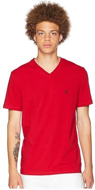 Slim Fit V-Neck T-Shirt (Nautica Red) Men's Clothing
