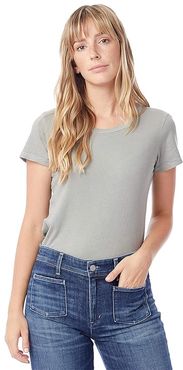 Cotton Jersey Distressed Vintage Tee (Grey Pigment) Women's Short Sleeve Pullover