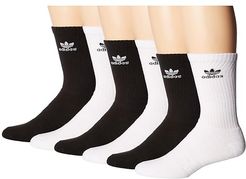 Originals Trefoil Crew Sock 6-Pack (White/Black/Black/White) Men's Crew Cut Socks Shoes