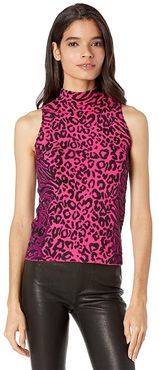 Animal Print Shell (Fuchsia Combo) Women's Clothing