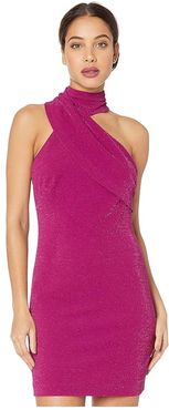 Twinkle Crepe Fitted Asymmetrical Cocktail Dress (Magenta) Women's Clothing