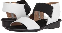 Eirlys (White Saratoga/Black Elastic) Women's Sandals