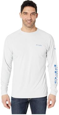 PFG Terminal Deflector Long Sleeve Shirt (Cool Grey/Vivid Blue) Men's Long Sleeve Pullover