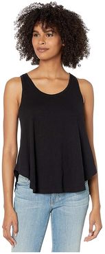 Simple Swing Tank Top in Slubbed Jersey (Black) Women's Clothing