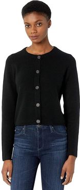 Button Crew Cardigan (Black) Women's Clothing