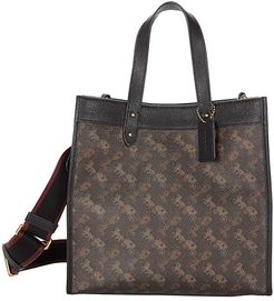 Horse and Carriage Coated Canvas Field Tote (Black/Brown) Bags