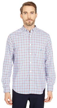 Plaid Woven Shirt (White) Men's Clothing