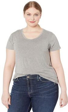 Plus Size Foundation Short Sleeve Top (Heather Grey) Women's T Shirt