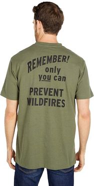 Smokey Bear Short Sleeve One-Pocket T-Shirt (Service Green) Men's T Shirt