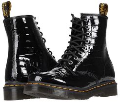 1460 (Black Patent Lamper Croc Emboss) Women's Boots