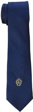 Solid Tie w/ Crest (Big Kids) (Navy) Ties