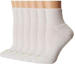 Mini Crew 6-Pair Pack (White) Women's Crew Cut Socks Shoes