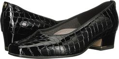 Gada (Black Croco Patent) Women's 1-2 inch heel Shoes