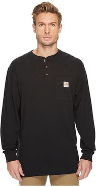 Workwear Pocket L/S Henley (Black) Men's Long Sleeve Pullover