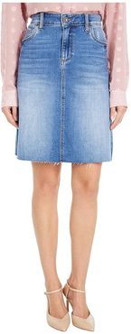 Melinda Five-Pocket Raw Hem Skirt in Explorative (Explorative Wash) Women's Skirt