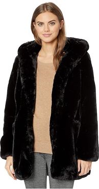 Maria Hooded Faux Fur Coat (Noir) Women's Jacket