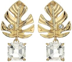 Tropical Leaf Pierced Earrings (White) Earring