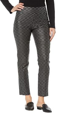 Pull-On Ankle Pants (Black Squares 2) Women's Dress Pants