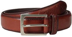 Full Grain Leather Belt with Wing Tip Style Tail 32mm (Saddle Tan) Men's Belts