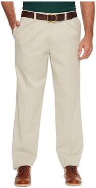 Big Tall Easy Khaki Pleated Pants (Cloud) Men's Clothing