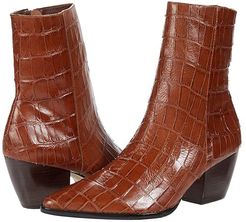 Caty (Brown Croc Leather) Women's Zip Boots