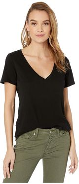 Mack V-Neck T-Shirt (Black) Women's Clothing
