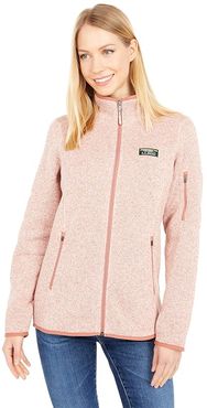 Sweater Fleece Full Zip Jacket (Adobe Rose) Women's Clothing