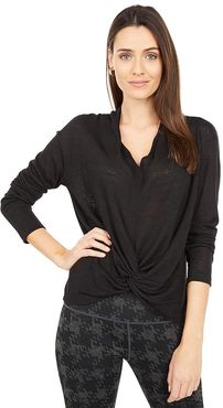 Knot Interested Top (Black) Women's Clothing