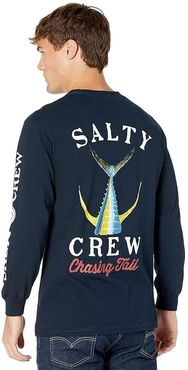Tailed Long Sleeve Tee (Navy) Men's Clothing